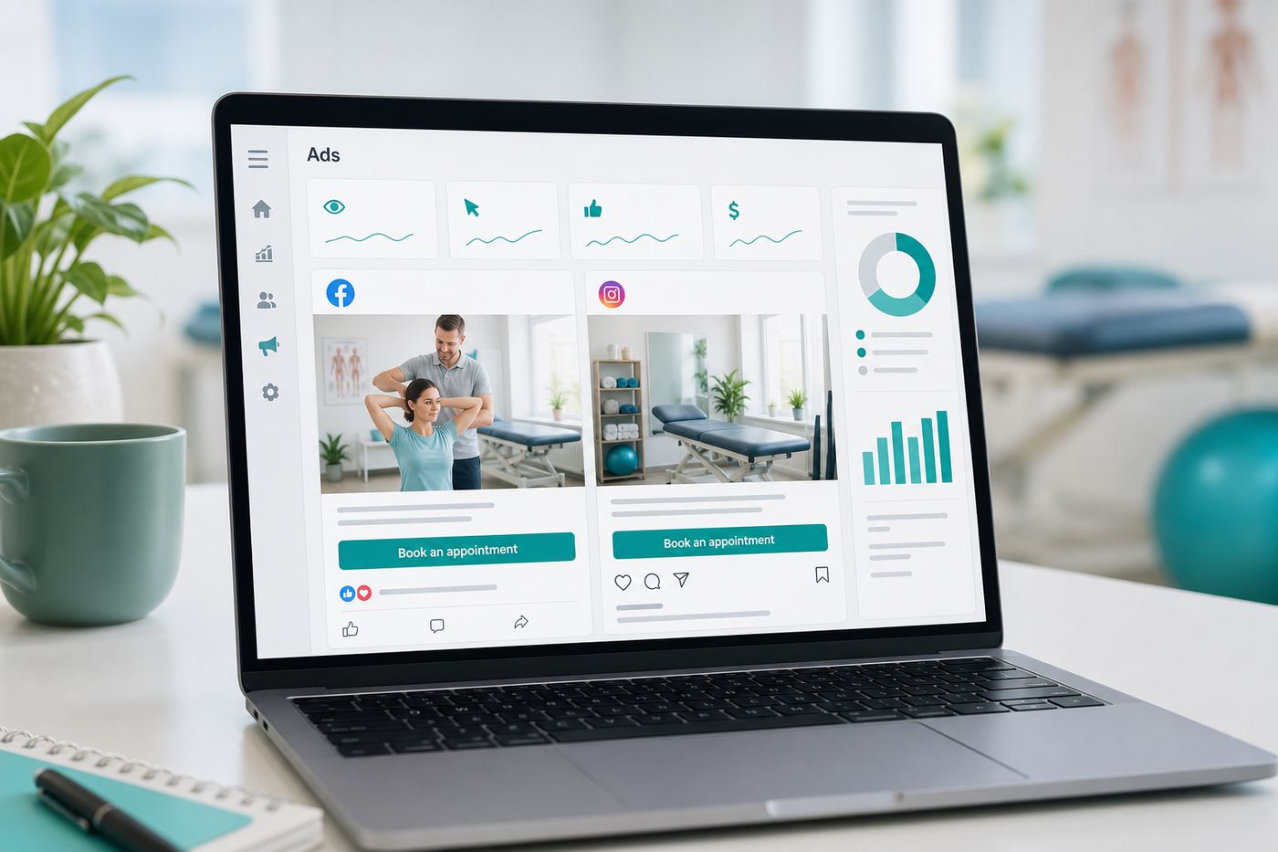 Healthcare digital marketing ads dashboard