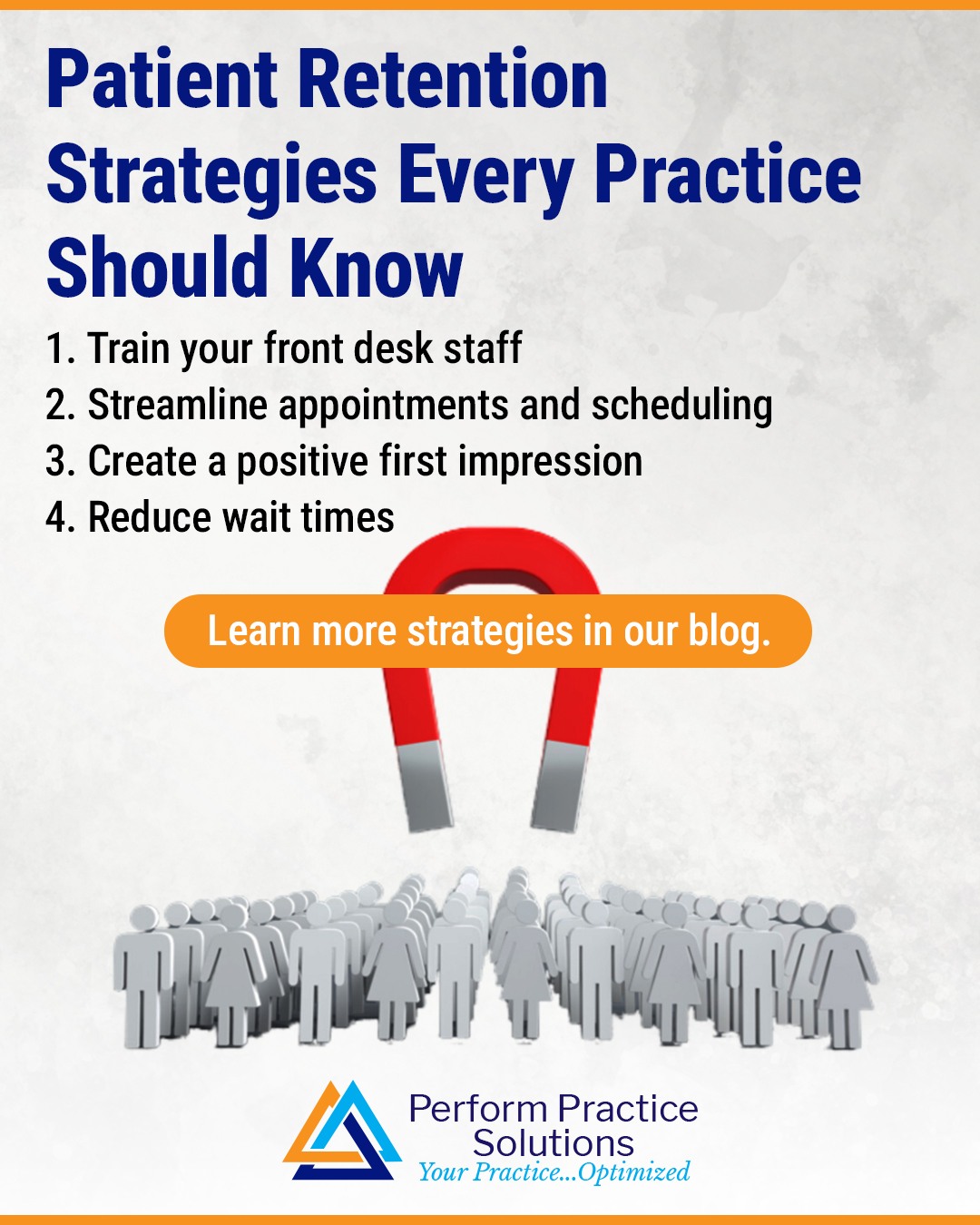 Keeping patients coming back isn’t just about great care—it’s about creating a seamless, memorable experience from the first call to the follow-up visit.
Here are a few key areas to focus on 👇
✅ Train your front desk team to create lasting first impressions
✅ Streamline scheduling and reminders for stress-free appointments
✅ Make your waiting area welcoming, modern, and comfortable
✅ Keep communication clear—before, during, and after visits
Every touchpoint matters.
At Perform Practice Solutions, we help you optimize your operations, staff training, and patient experience—so your patients stay loyal and your practice keeps growing.
🔹 Streamline systems
🔹 Strengthen relationships
🔹 Retain more patients
Let’s build a practice your patients love to return to. Learn more at 🔗 PerformPracticeSolutions.com/why-patient-retention-matters-in-healthcare/.
#PatientRetention #PracticeGrowth #MedicalPracticeManagement #PerformPracticeSolutions #HealthcareConsulting #HealthcareInnovation #ClinicManagement #TherapyProfessionals #HealthTech #DigitalHealth