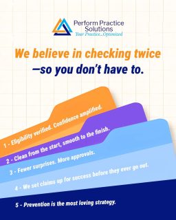 We verify eligibility, clean claims before they go out, and prevent issues before they turn into denials or delays. Fewer surprises. More approvals. Stronger confidence in your revenue cycle.
Because the best billing relationships are built on care, consistency, and trust. Contact us now.
PerformPracticeSolutions.com

#PerformPracticeSolutions #MedicalBillingExperts #CleanClaims #EligibilityVerification #RevenueCycleManagement #DenialPrevention #HealthcareBilling #PracticeManagement #ARManagement #HealthcareOperations #YourPracticeOptimized